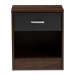 Baxton Studio Hansel Modern and Contemporary 1-Drawer Dark Brown and Dark Grey Finished Nightstand - BSOSENT009-Columbia Brown/Dark Grey-NS