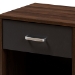Baxton Studio Hansel Modern and Contemporary 1-Drawer Dark Brown and Dark Grey Finished Nightstand - BSOSENT009-Columbia Brown/Dark Grey-NS