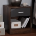 Baxton Studio Hansel Modern and Contemporary 1-Drawer Dark Brown and Dark Grey Finished Nightstand - BSOSENT009-Columbia Brown/Dark Grey-NS
