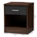 Baxton Studio Hansel Modern and Contemporary 1-Drawer Dark Brown and Dark Grey Finished Nightstand - BSOSENT009-Columbia Brown/Dark Grey-NS