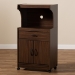 Baxton Studio Tannis Modern and Contemporary Dark Walnut Finished Kitchen Cabinet - BSOWS883150-Dark Walnut