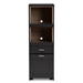 Baxton Studio Fabian Modern and Contemporary Dark Grey and Oak Brown Finished Kitchen Cabinet with Roll-Out Compartment - BSOSE KC013WI+DG/HO