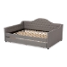 Baxton Studio Eliza Modern and Contemporary Grey Fabric Upholstered Queen Size Daybed with Trundle - BSOCF8940-Grey-Daybed-Q/T