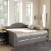 Baxton Studio Eliza Modern and Contemporary Grey Fabric Upholstered Queen Size Daybed with Trundle - BSOCF8940-Grey-Daybed-Q/T