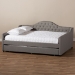 Baxton Studio Eliza Modern and Contemporary Grey Fabric Upholstered Queen Size Daybed with Trundle - BSOCF8940-Grey-Daybed-Q/T