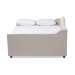 Baxton Studio Eliza Modern and Contemporary Light Beige Fabric Upholstered Queen Size Daybed with Trundle - BSOCF8940-Light Beige-Daybed-Q/T