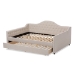 Baxton Studio Eliza Modern and Contemporary Light Beige Fabric Upholstered Queen Size Daybed with Trundle - BSOCF8940-Light Beige-Daybed-Q/T
