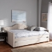Baxton Studio Eliza Modern and Contemporary Light Beige Fabric Upholstered Queen Size Daybed with Trundle - BSOCF8940-Light Beige-Daybed-Q/T