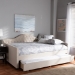 Baxton Studio Eliza Modern and Contemporary Light Beige Fabric Upholstered Queen Size Daybed with Trundle - BSOCF8940-Light Beige-Daybed-Q/T