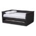 Baxton Studio Alena Modern and Contemporary Dark Grey Fabric Upholstered Full Size Daybed with Trundle