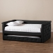 Baxton Studio Alena Modern and Contemporary Dark Grey Fabric Upholstered Full Size Daybed with Trundle - BSOCF8825-Dark Grey-Daybed-F/T