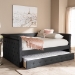 Baxton Studio Alena Modern and Contemporary Dark Grey Fabric Upholstered Full Size Daybed with Trundle - BSOCF8825-Dark Grey-Daybed-F/T