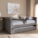 Baxton Studio Alena Modern and Contemporary Grey Fabric Upholstered Full Size Daybed with Trundle - BSOCF8825-Grey-Daybed-F/T