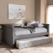 Baxton Studio Alena Modern and Contemporary Grey Fabric Upholstered Full Size Daybed with Trundle - BSOCF8825-Grey-Daybed-F/T