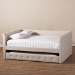 Baxton Studio Alena Modern and Contemporary Light Beige Fabric Upholstered Queen Size Daybed with Trundle - BSOCF8825-Light Beige-Daybed-Q/T