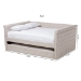 Baxton Studio Alena Modern and Contemporary Light Beige Fabric Upholstered Queen Size Daybed with Trundle - BSOCF8825-Light Beige-Daybed-Q/T