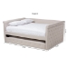 Baxton Studio Alena Modern and Contemporary Light Beige Fabric Upholstered Queen Size Daybed with Trundle - BSOCF8825-Light Beige-Daybed-Q/T
