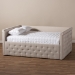 Baxton Studio Amaya Modern and Contemporary Light Beige Fabric Upholstered Queen Size Daybed - BSOCF8825-C-Light Beige-Daybed-Q