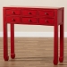 Baxton Studio Pomme Classic and Antique Red Finished Wood Bronze Finished Accents 6-Drawer Console Table - BSOMIN18-Red-ST