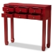 Baxton Studio Pomme Classic and Antique Red Finished Wood Bronze Finished Accents 6-Drawer Console Table - BSOMIN18-Red-ST