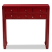 Baxton Studio Pomme Classic and Antique Red Finished Wood Bronze Finished Accents 6-Drawer Console Table - BSOMIN18-Red-ST