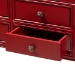 Baxton Studio Pomme Classic and Antique Red Finished Wood Bronze Finished Accents 6-Drawer Console Table - BSOMIN18-Red-ST