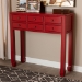 Baxton Studio Pomme Classic and Antique Red Finished Wood Bronze Finished Accents 6-Drawer Console Table - BSOMIN18-Red-ST