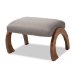 Baxton Studio Sandrine Modern and Contemporary Grey Fabric Upholstered Walnut Brown Finished Wood Ottoman