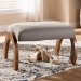Baxton Studio Sandrine Modern and Contemporary Grey Fabric Upholstered Walnut Brown Finished Wood Ottoman - BSOBBT5318-Grey