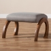 Baxton Studio Sandrine Modern and Contemporary Grey Fabric Upholstered Walnut Brown Finished Wood Ottoman - BSOBBT5318-Grey