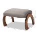Baxton Studio Sandrine Modern and Contemporary Grey Fabric Upholstered Walnut Brown Finished Wood Ottoman - BSOBBT5318-Grey