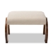 Baxton Studio Sandrine Modern and Contemporary Light Beige Fabric Upholstered Walnut Brown Finished Wood Ottoman - BSOBBT5318-Light Beige