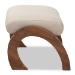 Baxton Studio Sandrine Modern and Contemporary Light Beige Fabric Upholstered Walnut Brown Finished Wood Ottoman - BSOBBT5318-Light Beige
