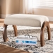 Baxton Studio Sandrine Modern and Contemporary Light Beige Fabric Upholstered Walnut Brown Finished Wood Ottoman - BSOBBT5318-Light Beige