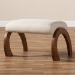 Baxton Studio Sandrine Modern and Contemporary Light Beige Fabric Upholstered Walnut Brown Finished Wood Ottoman - BSOBBT5318-Light Beige