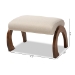Baxton Studio Sandrine Modern and Contemporary Light Beige Fabric Upholstered Walnut Brown Finished Wood Ottoman - BSOBBT5318-Light Beige