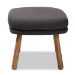 Baxton Studio Lovise Mid-Century Modern Dark Grey Fabric Upholstered Walnut Brown Finished Wood Ottoman - BSOBBT5342-Dark Grey