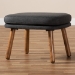 Baxton Studio Lovise Mid-Century Modern Dark Grey Fabric Upholstered Walnut Brown Finished Wood Ottoman - BSOBBT5342-Dark Grey