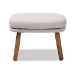 Baxton Studio Lovise Mid-Century Modern Greyish Beige Fabric Upholstered Walnut Brown Finished Wood Ottoman - BSOBBT5342-Greyish Beige
