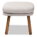 Baxton Studio Lovise Mid-Century Modern Greyish Beige Fabric Upholstered Walnut Brown Finished Wood Ottoman - BSOBBT5342-Greyish Beige