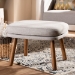Baxton Studio Lovise Mid-Century Modern Greyish Beige Fabric Upholstered Walnut Brown Finished Wood Ottoman - BSOBBT5342-Greyish Beige