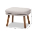 Baxton Studio Lovise Mid-Century Modern Greyish Beige Fabric Upholstered Walnut Brown Finished Wood Ottoman - BSOBBT5342-Greyish Beige