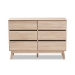 Baxton Studio Miren Mid-Century Modern Light Oak and Dark Grey 6-Drawer Dresser - BSOSECOD5015-Hana Oak/Dark Grey-6DW-Dresser