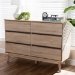 Baxton Studio Miren Mid-Century Modern Light Oak and Dark Grey 6-Drawer Dresser - BSOSECOD5015-Hana Oak/Dark Grey-6DW-Dresser