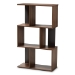 Baxton Studio Legende Modern and Contemporary Brown and Dark Grey Finished Display Bookcase