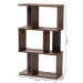 Baxton Studio Legende Modern and Contemporary Brown and Dark Grey Finished Display Bookcase - BSOSEDV5004-Columbia Brown/Dark Grey-Shelf