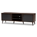 Baxton Studio Samuel Mid-Century Modern Brown and Dark Grey Finished TV Stand