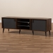 Baxton Studio Samuel Mid-Century Modern Brown and Dark Grey Finished TV Stand - BSOSE TV9012WI-CLB/DG