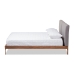 Baxton Studio Aveneil Mid-Century Modern Grey Fabric Upholstered Walnut Finished King Size Platform Bed - BSOBBT6723-Grey-King