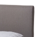 Baxton Studio Aveneil Mid-Century Modern Grey Fabric Upholstered Walnut Finished King Size Platform Bed - BSOBBT6723-Grey-King
